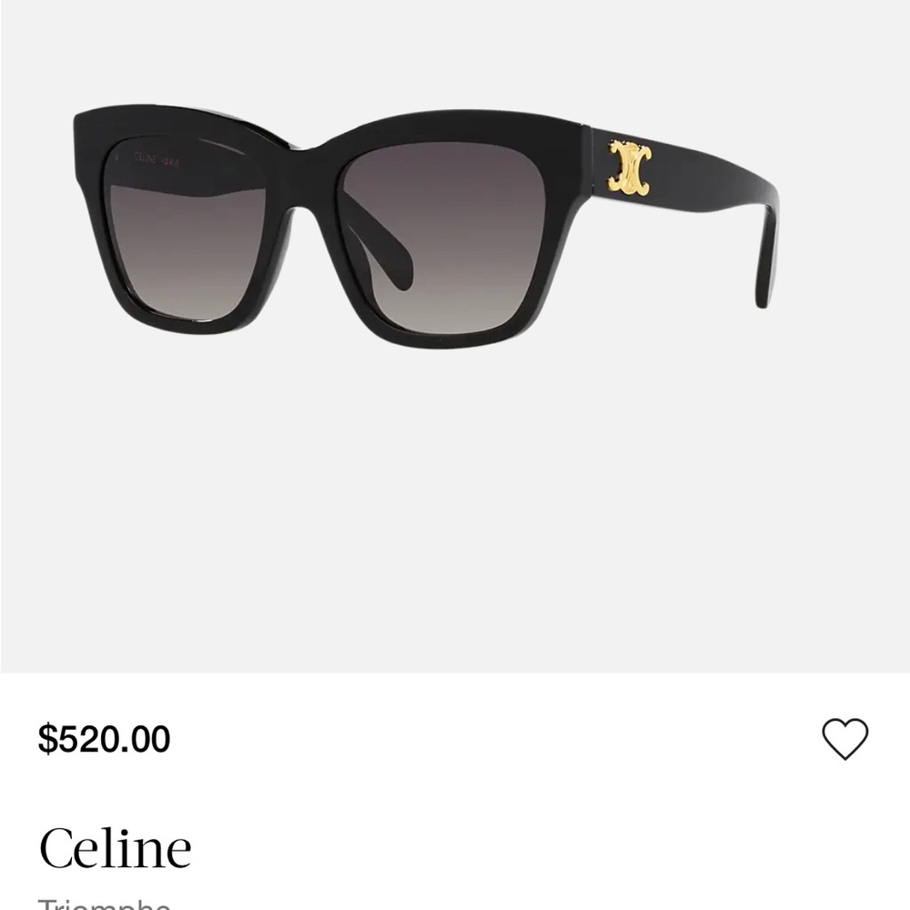 Celine Sunglasses in Black with Gold Detail - only worn a few times